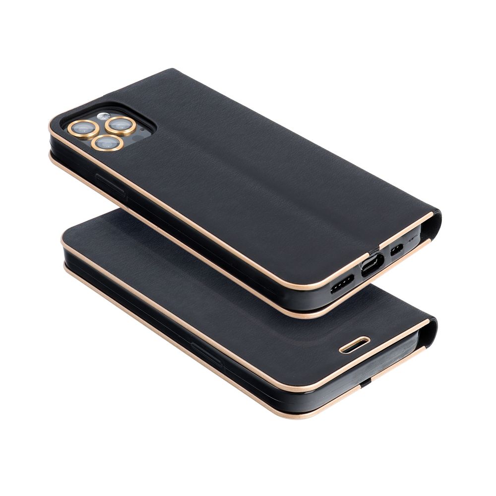Xiaomi Redmi Note 14 Pro 5G / Redmi Note 14 Pro Plus 5G Lunca gold notesz tok (Fekete)