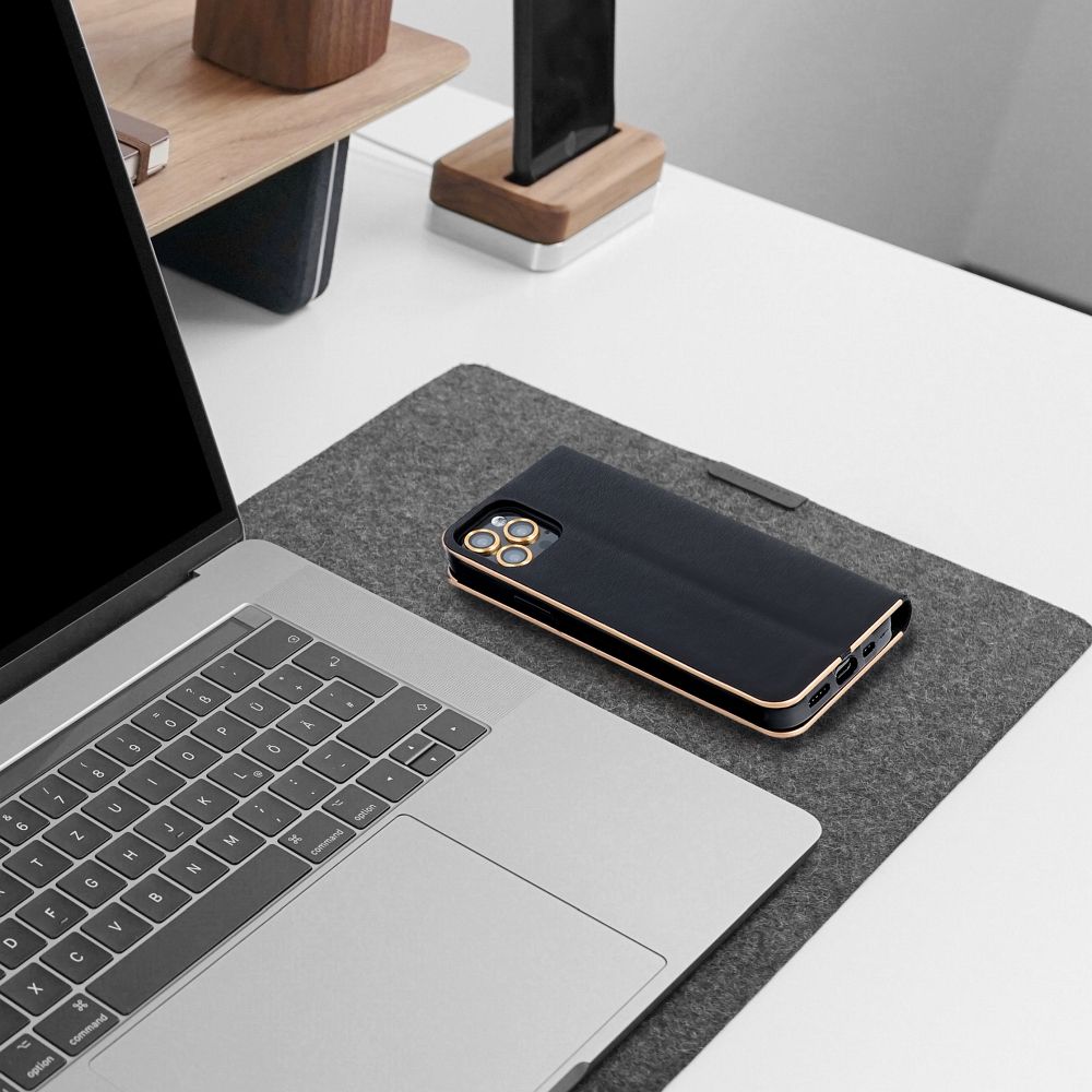 Xiaomi Redmi Note 14 Pro 5G / Redmi Note 14 Pro Plus 5G Lunca gold notesz tok (Fekete)