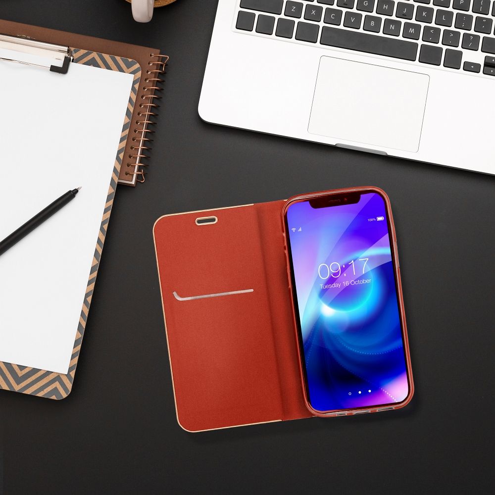 Xiaomi Redmi Note 14 Pro 5G / Redmi Note 14 Pro Plus 5G Lunca gold notesz tok (Piros)