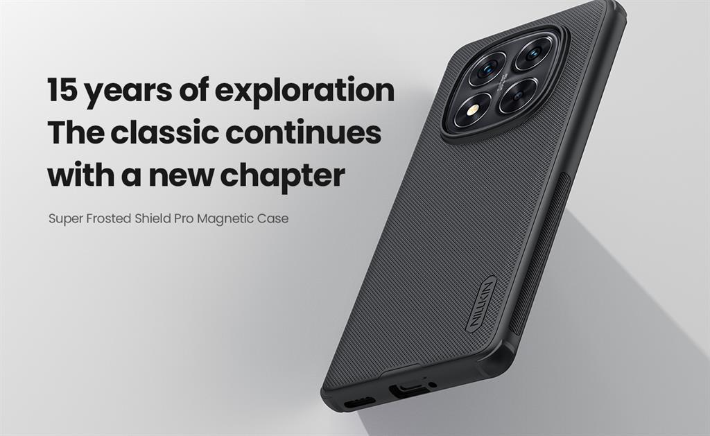 Xiaomi Redmi Note 14 Pro Plus 5G Nillkin Super frosted shield pro magsafe strapabíró hátlap tok (Fekete)