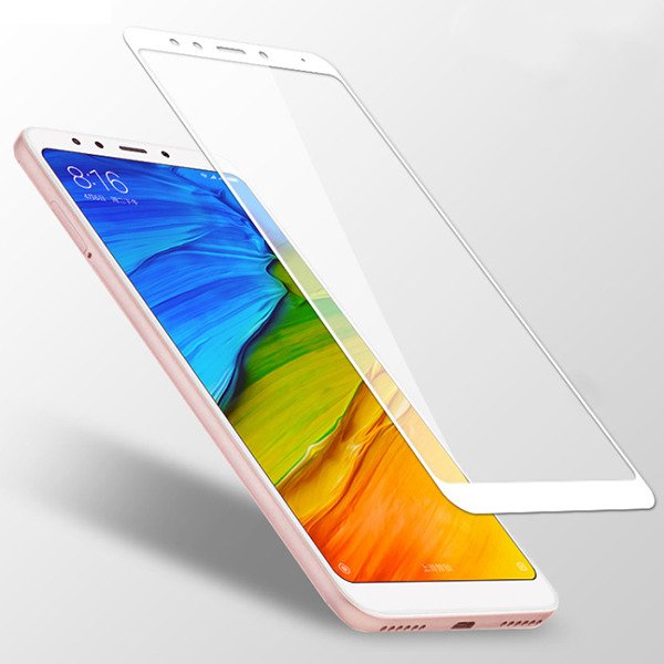 Xiaomi Redmi Note 5 5D üvegfólia teljes kijelzőre, átlátszó (fehér keret)