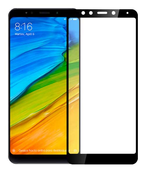 Xiaomi Redmi Note 7/Note 8T 5D üvegfólia teljes kijelzőre, átlátszó (fekete keret)