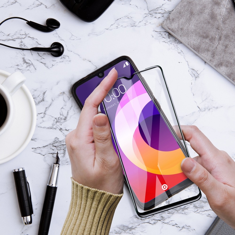 Xiaomi Redmi Note 9 Kerámia üvegfólia, átlátszó (fekete keret) 1