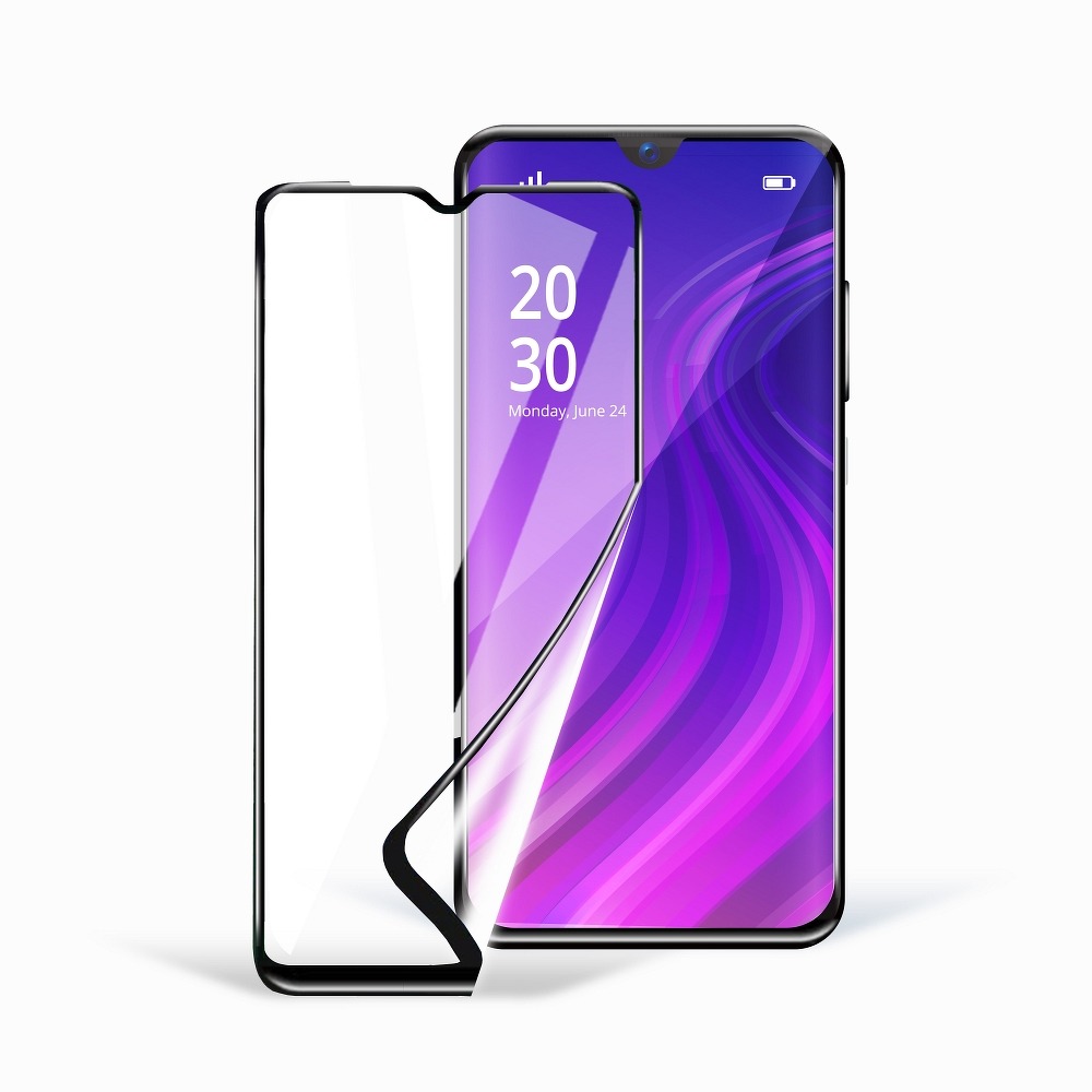 Xiaomi Redmi Note 9 Kerámia üvegfólia, átlátszó (fekete keret) 2