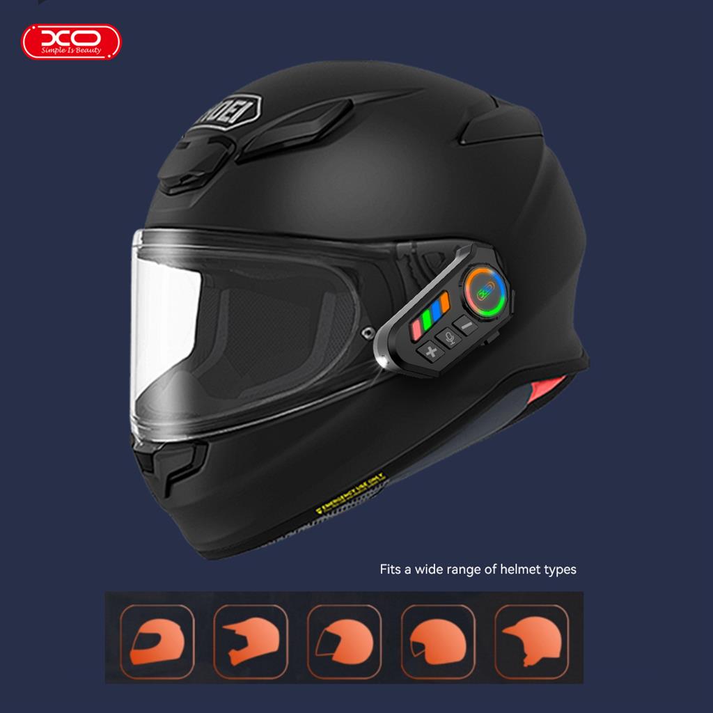 XO BE56 sisakra szerelhető LED headset (Fekete)