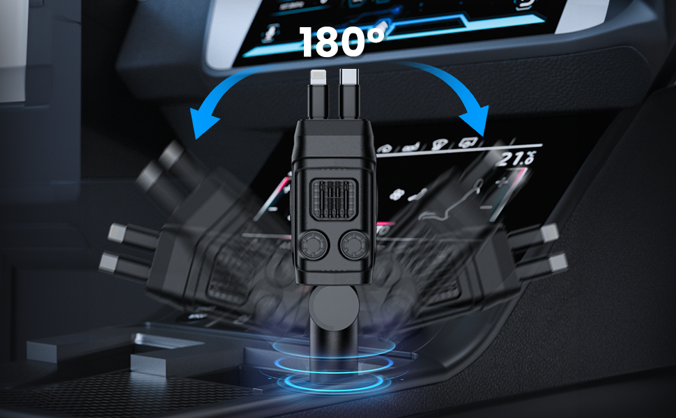XO CC66 autós gyorstöltő PD + QC lightning és type-c kábellel (Fekete)