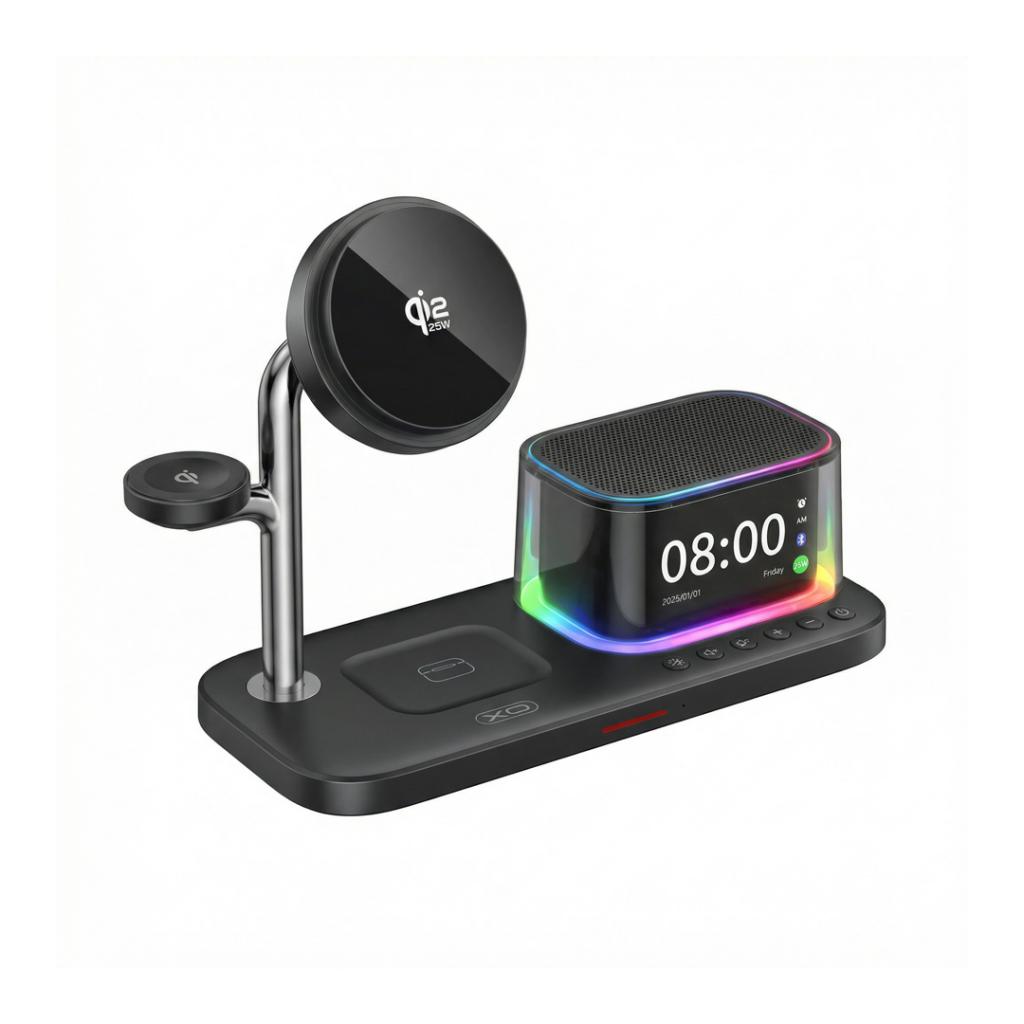 XO CX045 5-in-1 okos töltőállomás (Fekete) - 25W