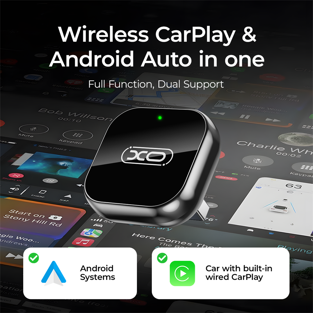 XO CZ026 mini CarPlay képernyőtükröző autó adapter (Fekete)
