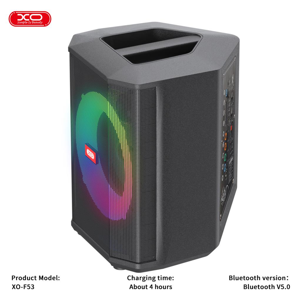 XO F53 8 colos RGB hordozható Bluetooth hangszóró (Fekete) - 40W