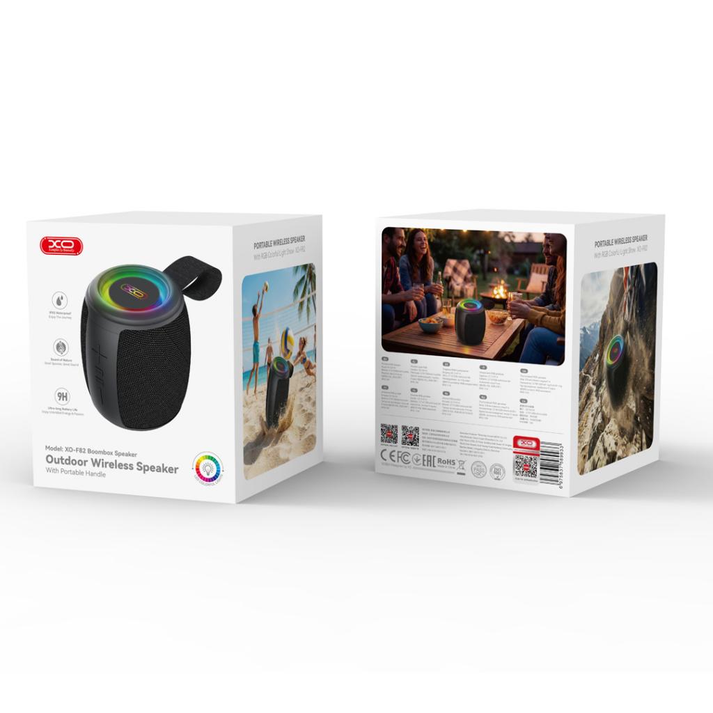 XO F82 Boombox hordozható Bluetooth hangszóró USB/TF kártyaolvasóval (Fekete)