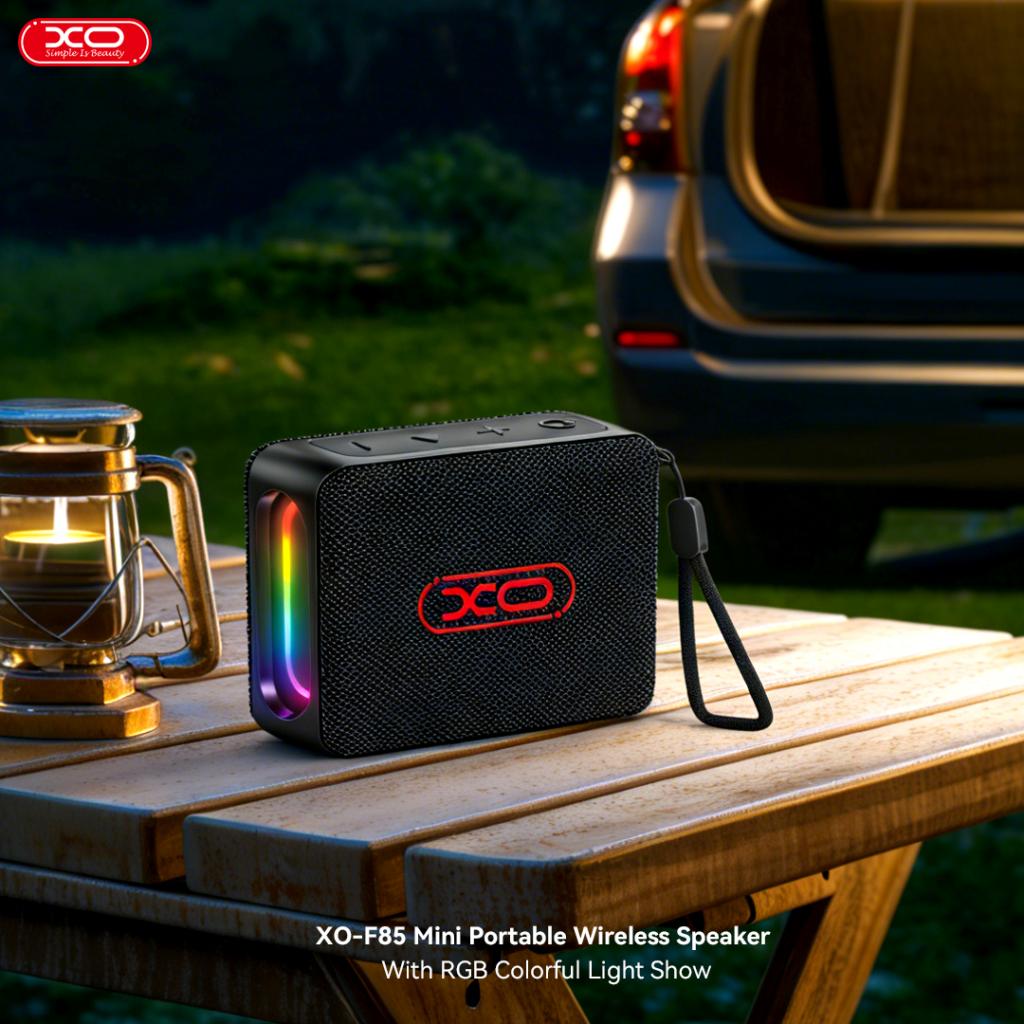 XO F85 Boombox RGB hordozható Bluetooth hangszóró USB/TF kártyaolvasóval (Fekete)