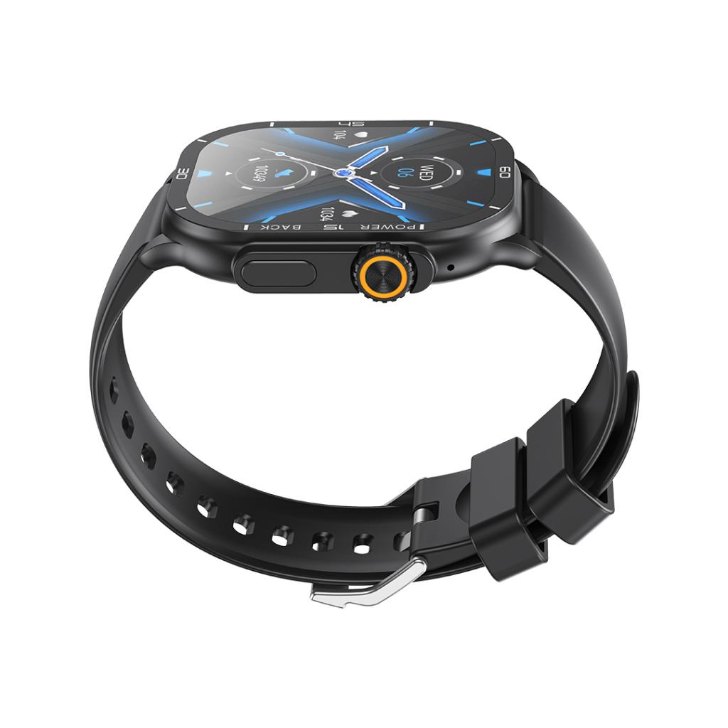 XO J12 okosóra – AMOLED kijelzős, sportfunkciós, hívásfogadásra alkalmas (Fekete) 0