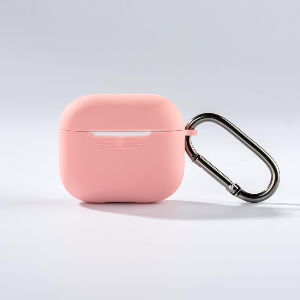 XO K16 szilikon védőtok kampóval AirPods 4-hez (Rózsaszín)