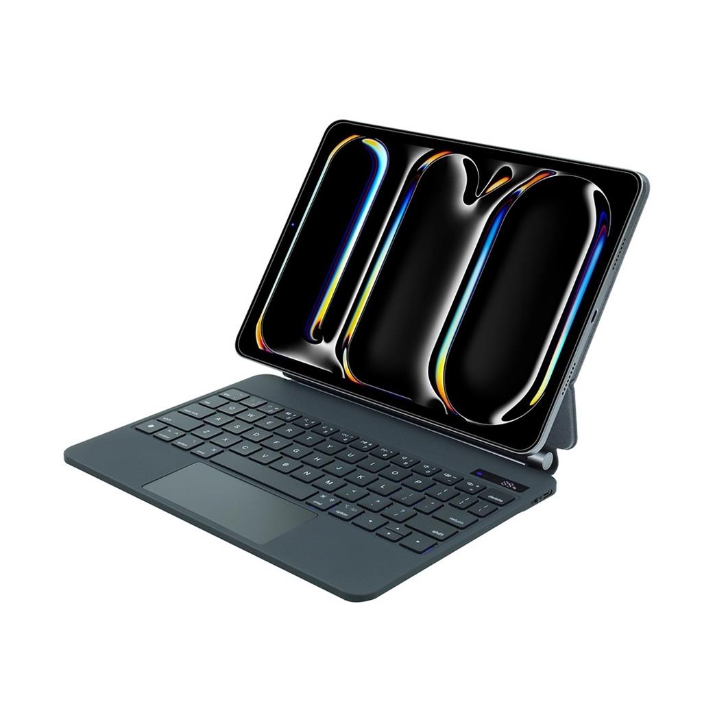 XO KB-09 okos billentyűzet digitális kijelzővel iPad 10.9/11" (Fekete) - 64 gombos