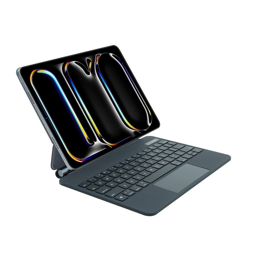 XO KB-09 okos billentyűzet digitális kijelzővel iPad 10.9/11" (Fekete) - 64 gombos