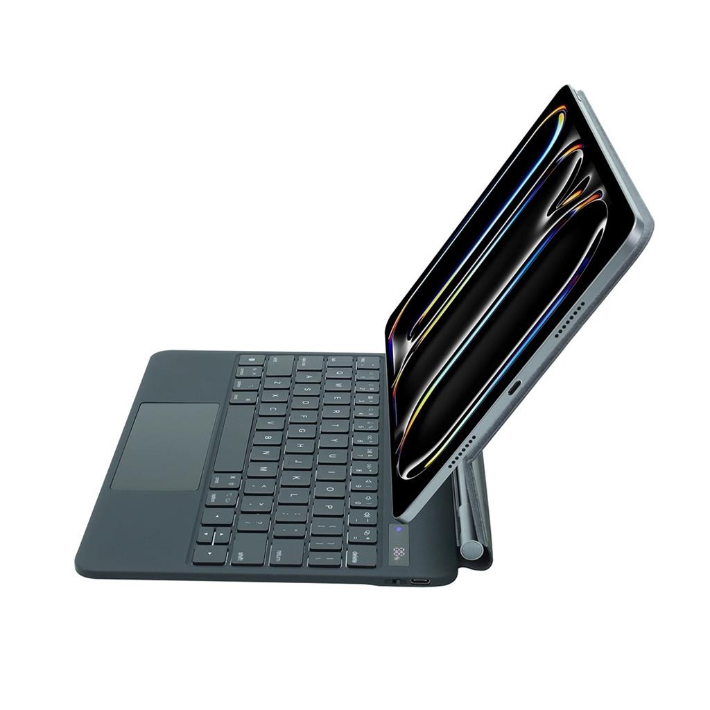 XO KB-09 okos billentyűzet digitális kijelzővel iPad 10.9/11" (Fekete) - 64 gombos