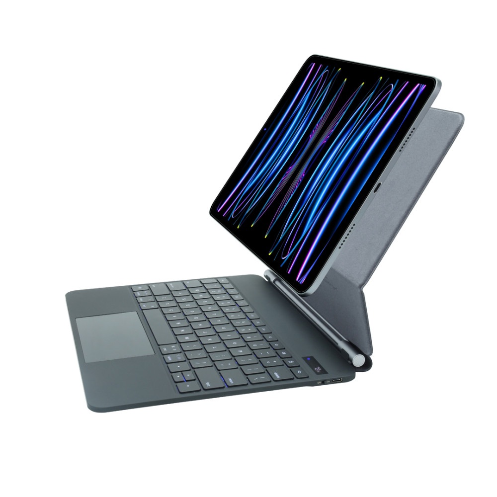 XO KB-10 okos billentyűzet digitális kijelzővel iPad 12.9" (Fekete) - 78 gombos