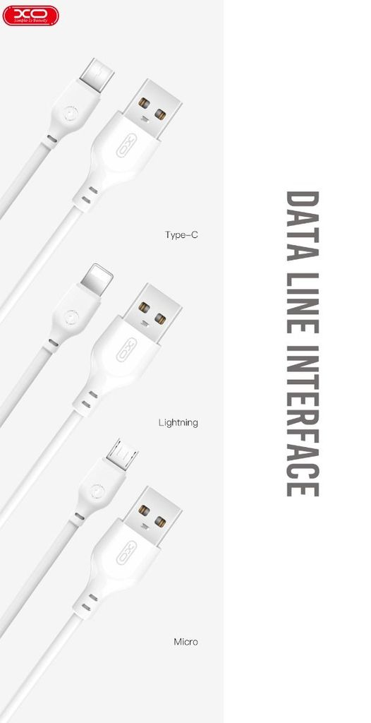 XO L65 2.4A töltő (Fehér) – dupla USB csatlakozó, Type-C kábellel 0