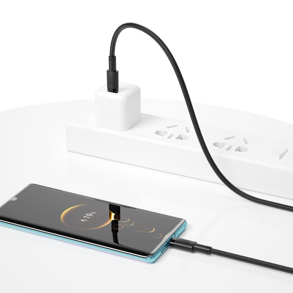 XO NB-Q199 Type-C-Type-C adatkábel (Fekete) - 100W, 1.5M