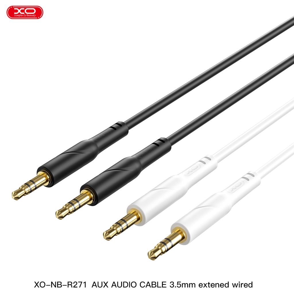 XO NB-R271 3,5 mm – 3,5 mm audio kábel (Fekete) - 1,0 m