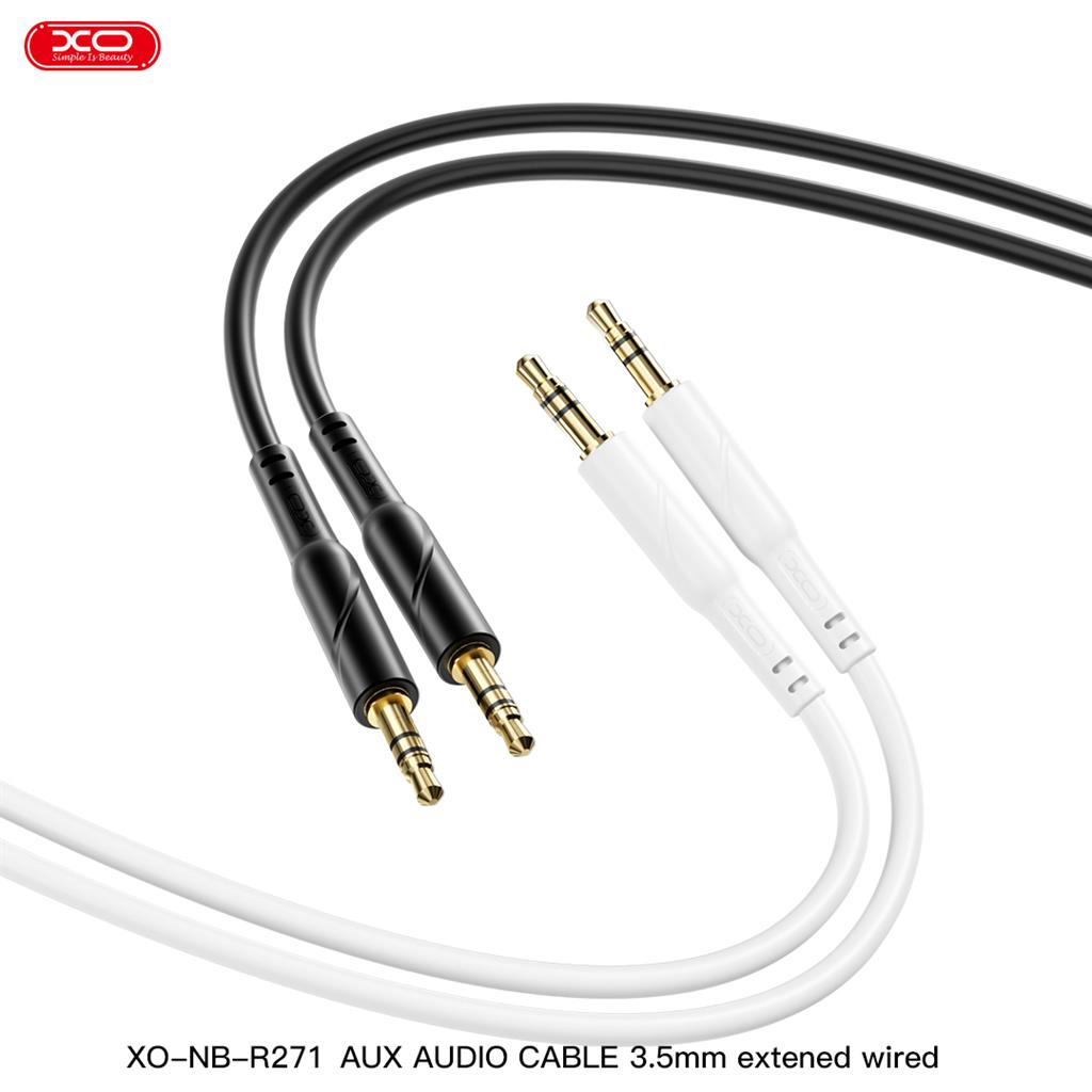 XO NB-R271 3,5 mm – 3,5 mm audio kábel (Fekete) - 1,0 m