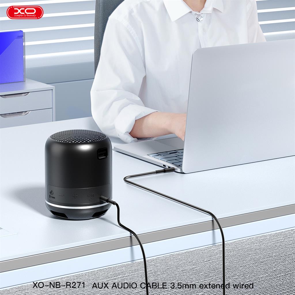 XO NB-R271 3,5 mm – 3,5 mm audio kábel (Fekete) - 1,0 m