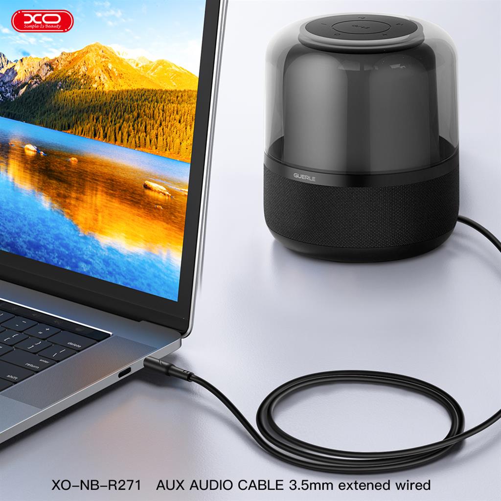 XO NB-R271 audio kábel 3,5 mm - 3,5 mm egyenes (Fehér) - 1m