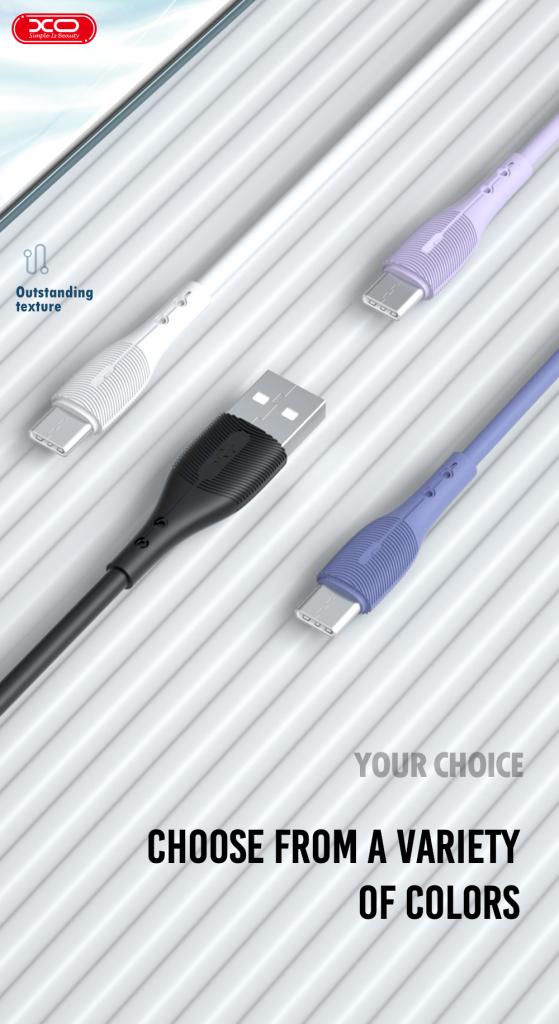 XO NB159 microUSB kábel, 40W, 2A, lila 2