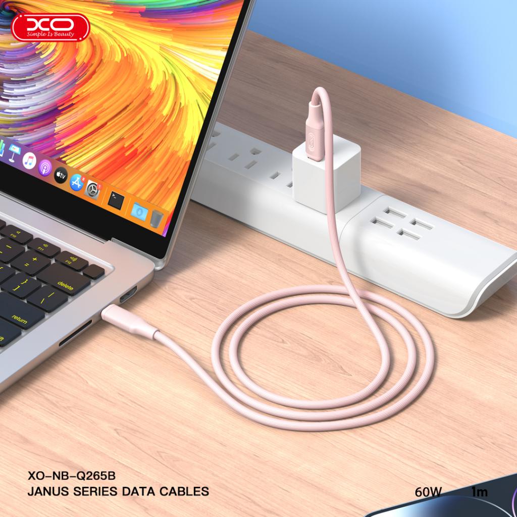 XO NB265 USB – USB-C kábel (Rózsaszín) - 1,0 m - 2.4A