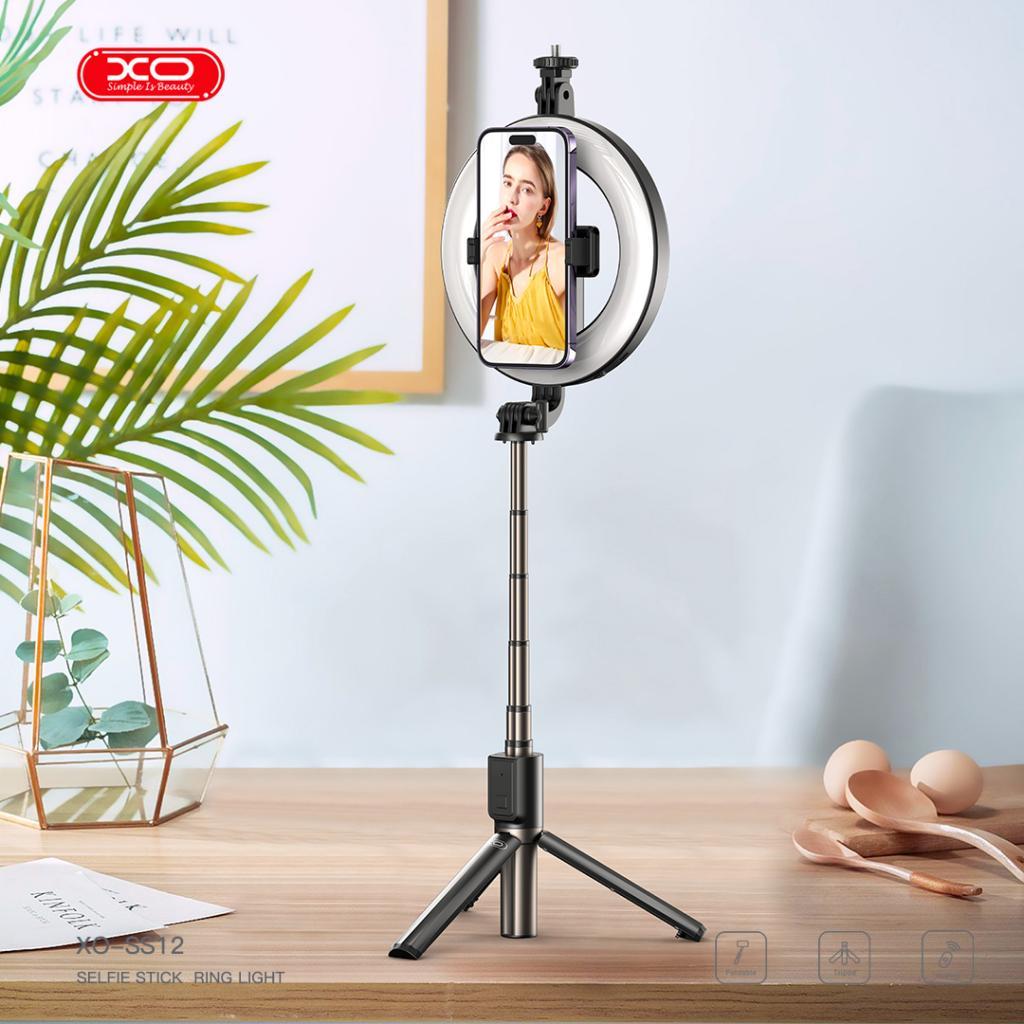 XO SS12 Bluetooth szelfibot (Fekete) – beépített fény, tripod funkció, 95 cm, GoPro és más eszközökkel kompatibilis 0
