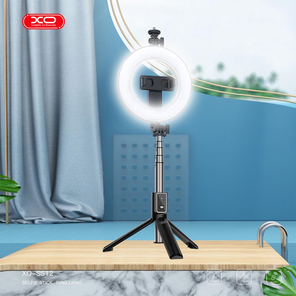 XO SS12 Bluetooth szelfibot (Fekete) – beépített fény, tripod funkció, 95 cm, GoPro és más eszközökkel kompatibilis 2