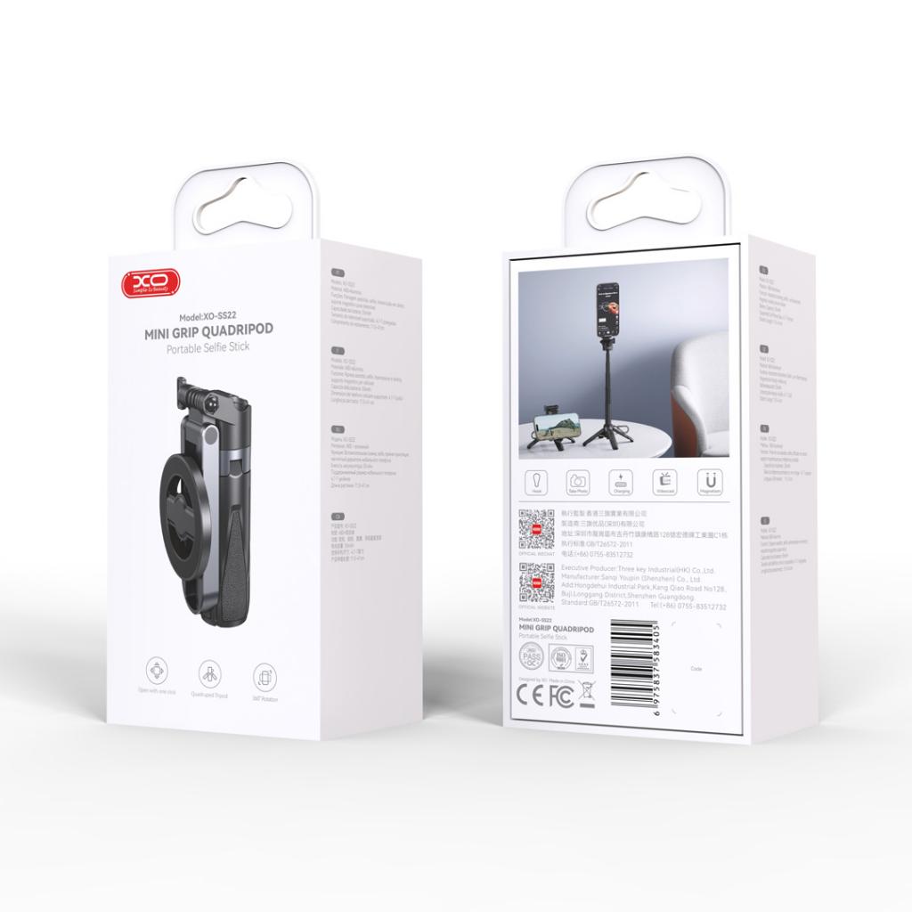 XO SS22 mini Bluetooth szelfibot (Fekete) – 4 az 1-ben funkció, mágneses kivitel, fotósegéd 7