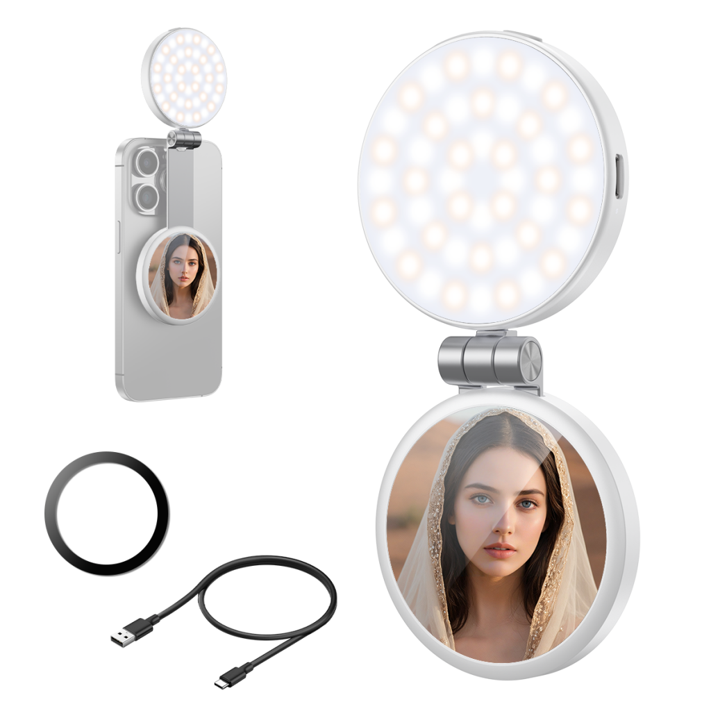 XO SS35 többfunkciós mágneses összecsukható szelfilámpa és állvány (Fehér)