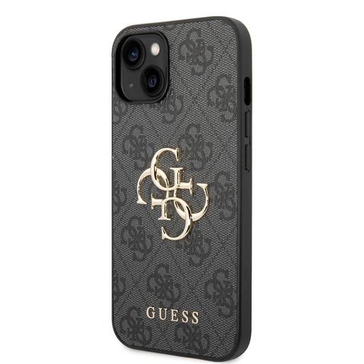 Apple iPhone 14 Guess PU 4G Metal Logo tok (Szürke) - GUHCP14S4GMGGR