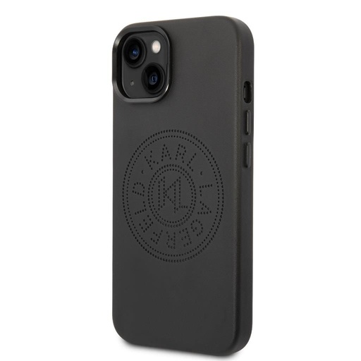 Apple iPhone 14 Plus Karl Lagerfeld PU Leather Perforated Logo tok (Fekete) – KLHCP14MFWHK