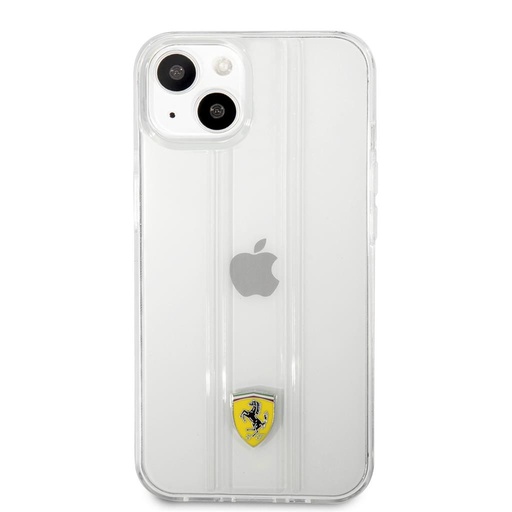 Apple iPhone 13 Ferrari 3D stripes prémium hátlap tok (Átlátszó) - FES3SHCP13MTR