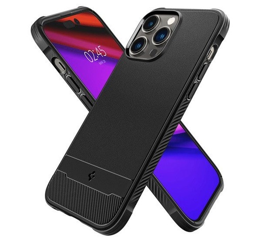 Apple iPhone 14 Pro Spigen Rugged armor ütésálló tok (Fekete)