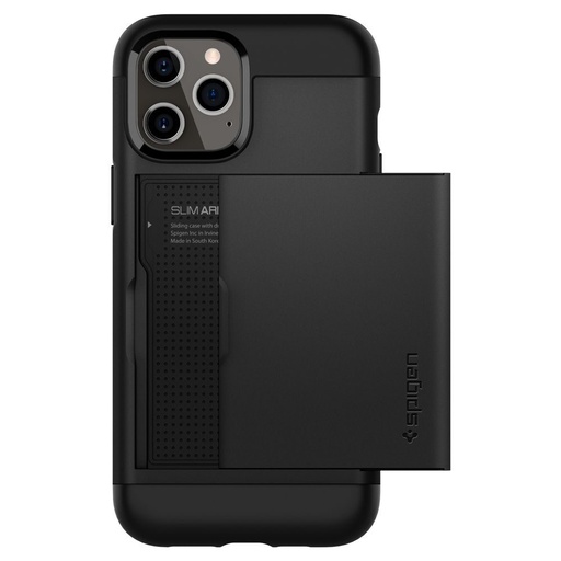 Apple iPhone 12/12 Pro Spigen slim armor CS ütésálló hátlap tok (Fekete)