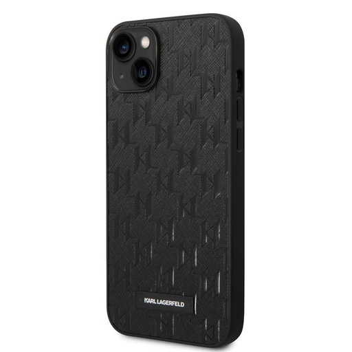 Apple iPhone 14 Plus Karl Lagerfeld Saffiano Monogram tok (Fekete) – KLHCP14MSAKLHPK