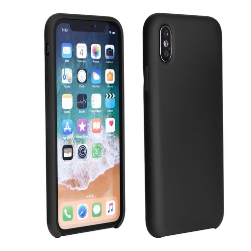 Apple iPhone 7 / iPhone 8 / iPhone SE 2020 / iPhone SE 2022 silicone hátlap tok logo kivágással (Fekete)