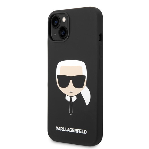 Apple iPhone 14 Plus Karl Lagerfeld Liquid Silicone Karl Head tok (Fekete) – KLHCP14MSLKHBK