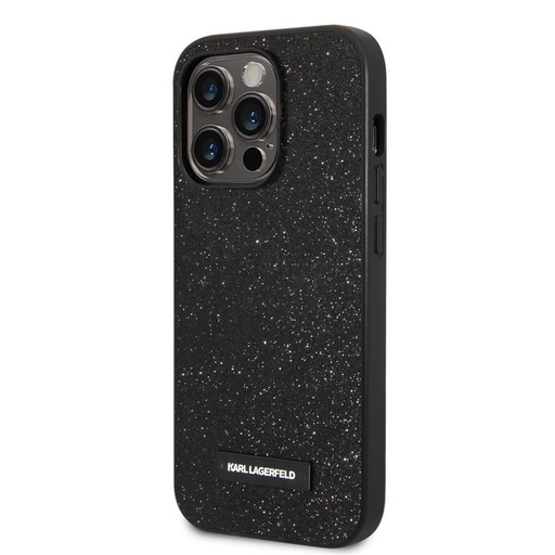 Apple iPhone 14 Pro Max Karl Lagerfeld Glitter Plague tok (Fekete) – KLHCP14XG2ELK