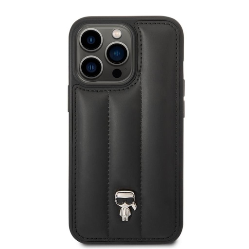 Apple iPhone 14 Pro Max Karl Lagerfeld Quilted Puffy Ikonik Logo tok (Fekete) – KLHCP14XPSQPK