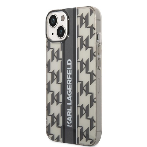 Apple iPhone 14 Plus Karl Lagerfeld Monogram Vertical Stripe tok (Fekete) – KLHCP14MHKLSPCK