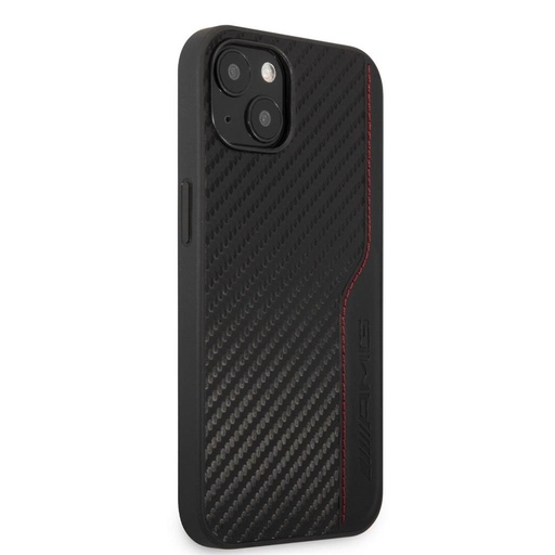 Apple iPhone 14 AMG karbon mintás szilikon hátlap tok (Fekete)