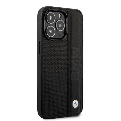 Apple iPhone 14 Pro Max BMW Signature Leather tok – Big Logo (Fekete) - BMHCP14X22RDPK