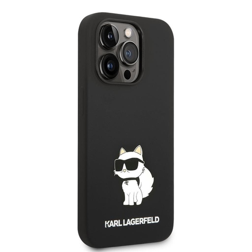 Apple iPhone 14 Pro Max Black Karl Lagerfeld Liquid Silicone Choupette NFT tok (Fekete) – KLHCP14XSNCHBCK