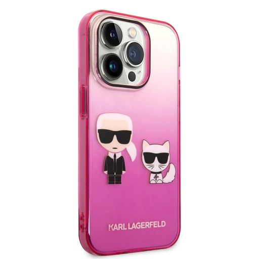 Apple iPhone 14 Pro Karl Lagerfeld Gradient Karl and Choupette tok (Rózsaszín) – KLHCP14LTGKCP