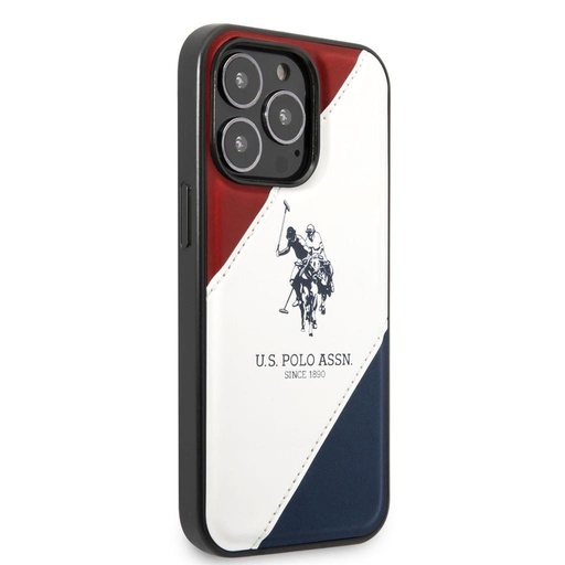 Apple iPhone 14 Pro U.S. Polo double horse hátlap tok (piros/fehér/kék) - USHCP14LPSO3