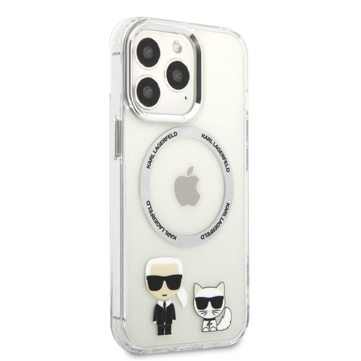 Apple iPhone 13 Pro Karl Lagerfeld MagSafe Compatible Karl and Choupette tok (Átlátszó) – KLHMP13LHKCT